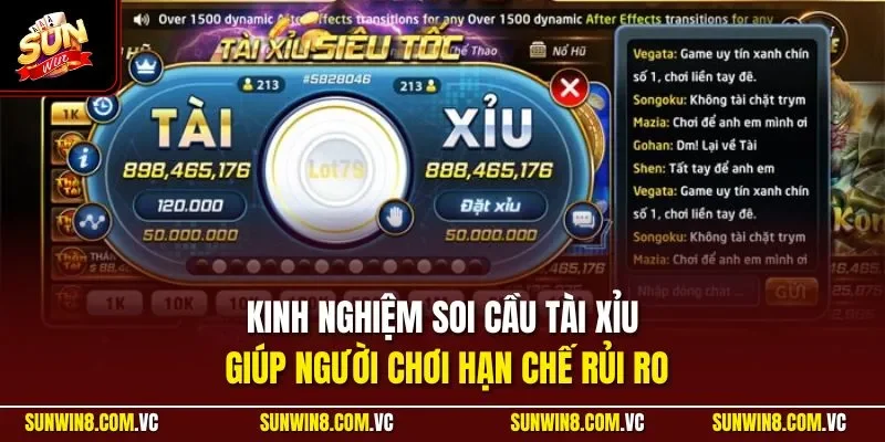 Soi Cầu Tài Xỉu Chuẩn | Giúp Người Chơi Nâng Cao Tỷ Lệ Thắng 4 Sunwin Kinh nghiệm soi cầu tài xỉu giúp người chơi hạn chế rủi ro